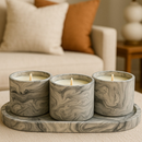 velas aromaticas artesanais decorativas marmorizado + Bandeja Decorativa Marmorizado