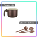 Jogo de Panelas Antiaderente 10 Peças com Utensílios e Frigideiras para Cozinha Completa