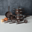 Jogo de Panelas Antiaderente 10 Peças com Utensílios e Frigideiras para Cozinha Completa