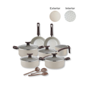 Jogo de Panelas Antiaderente 10 Peças com Utensílios e Frigideiras para Cozinha Completa